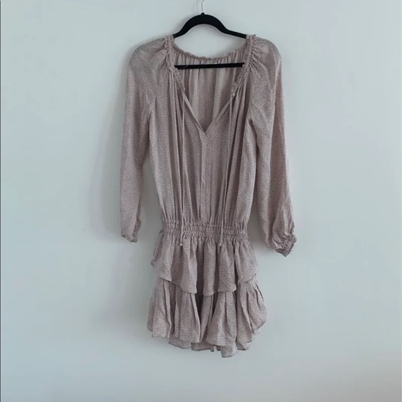 NWOT Loveshackfancy lilac popover silk dress - Picture 2 of 7